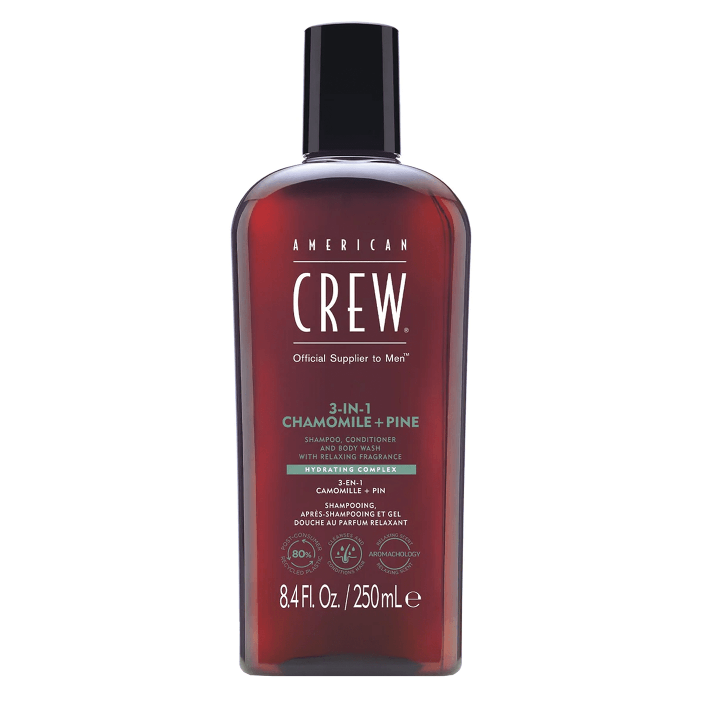 Produktbild von Crew Hair & Body Care - American Crew 3-in-1 Chamomile & Pine Shampoo, Conditioner & Body Wash