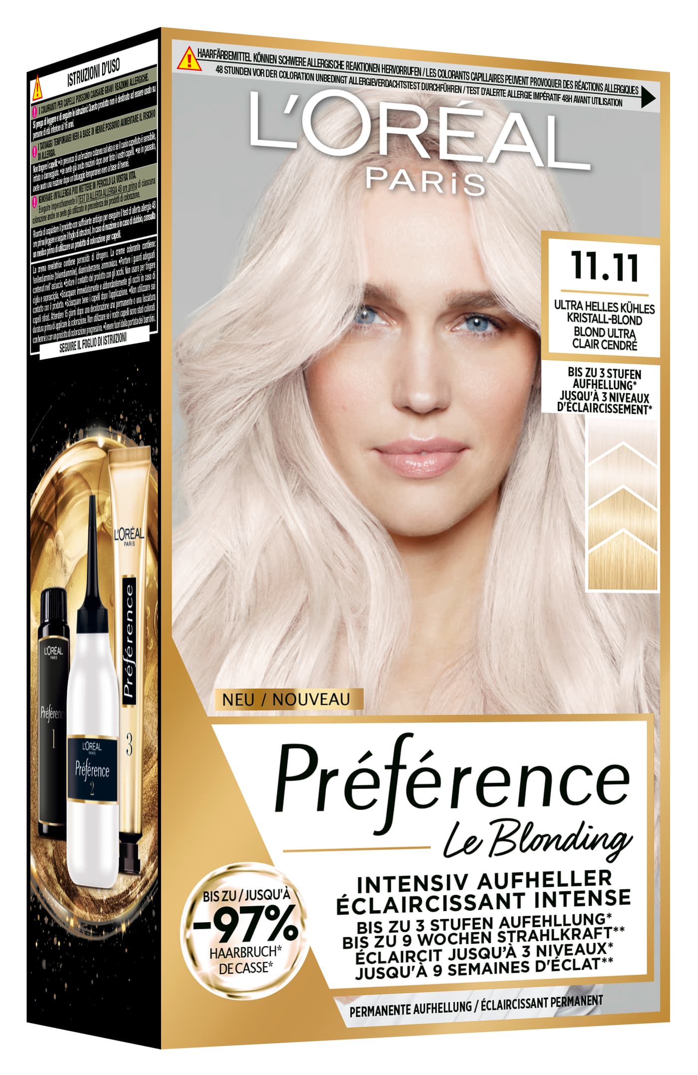 L'Oreal  Preference - Préférence Le Blonding 11.11 Ultra-helles Kühles Kristall-blond/blond Ultra Cl