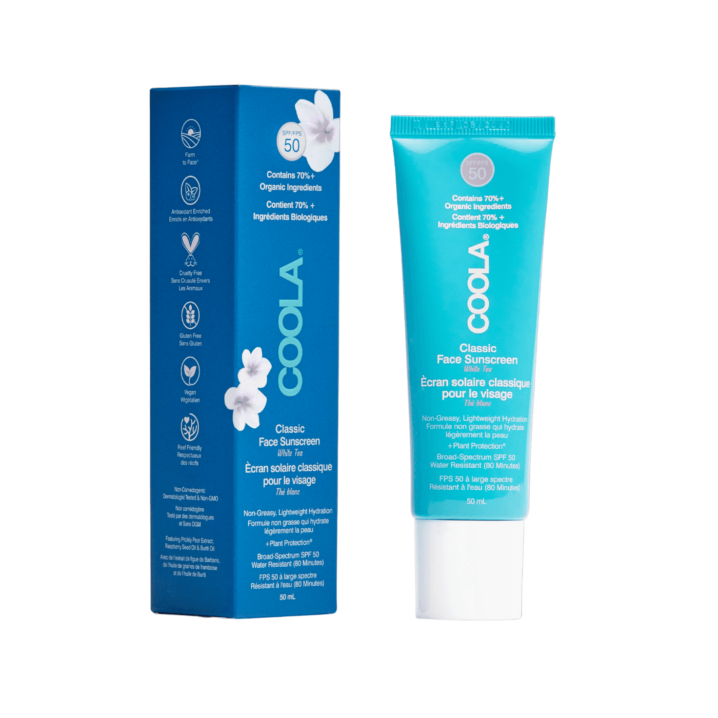 COOLA - Classic Face Organic Sunscreen Lotion SPF50 White Tea