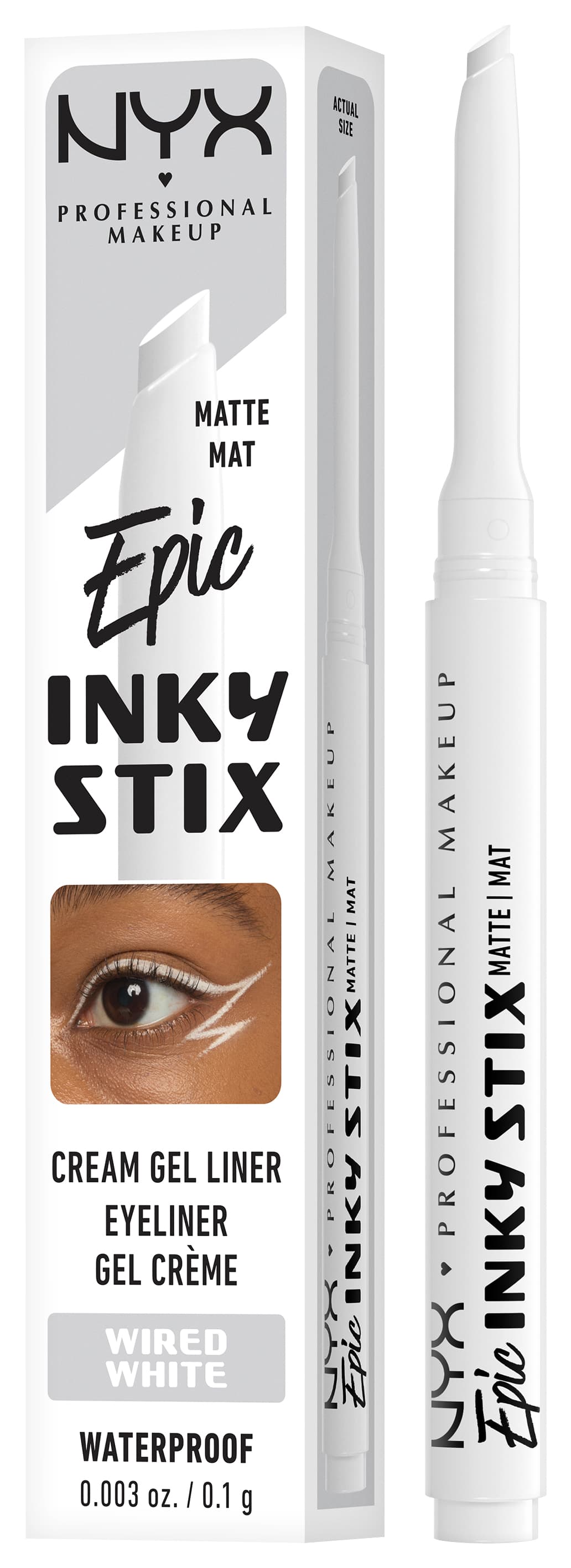 NYX Liner - Epic Inky Stix Cream Gel Eyeliner Waterproof Whired White