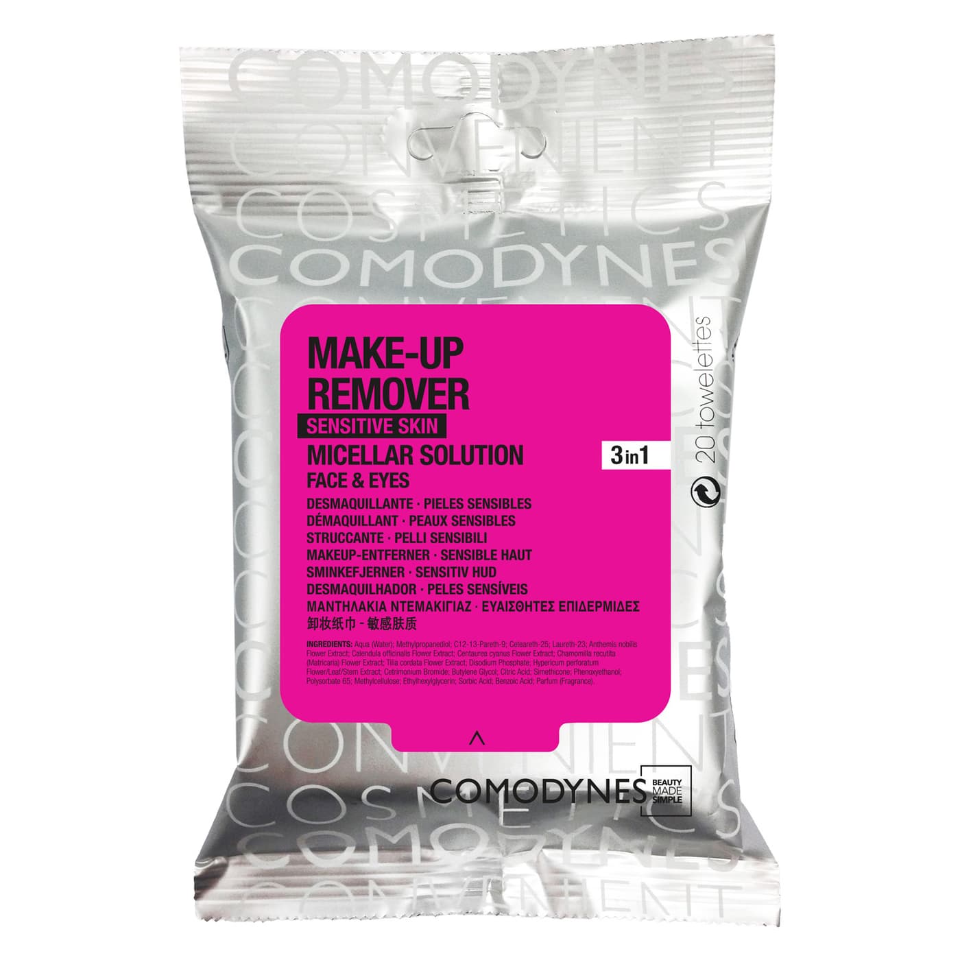 COMODYNES - Hypoallergene Abschminktücher für empfindliche Haut