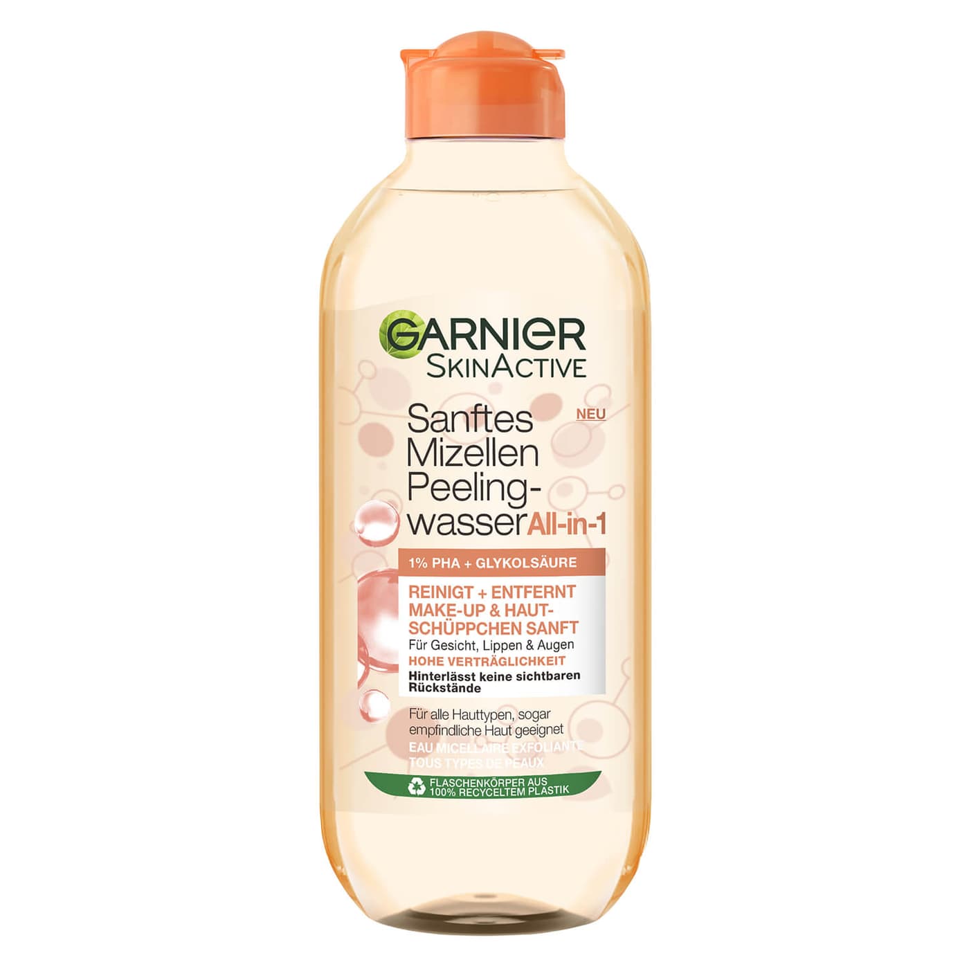 Skinactive Face - Sanftes Mizellen Reinigungswasser All-in-1 mit Peeling Effekt