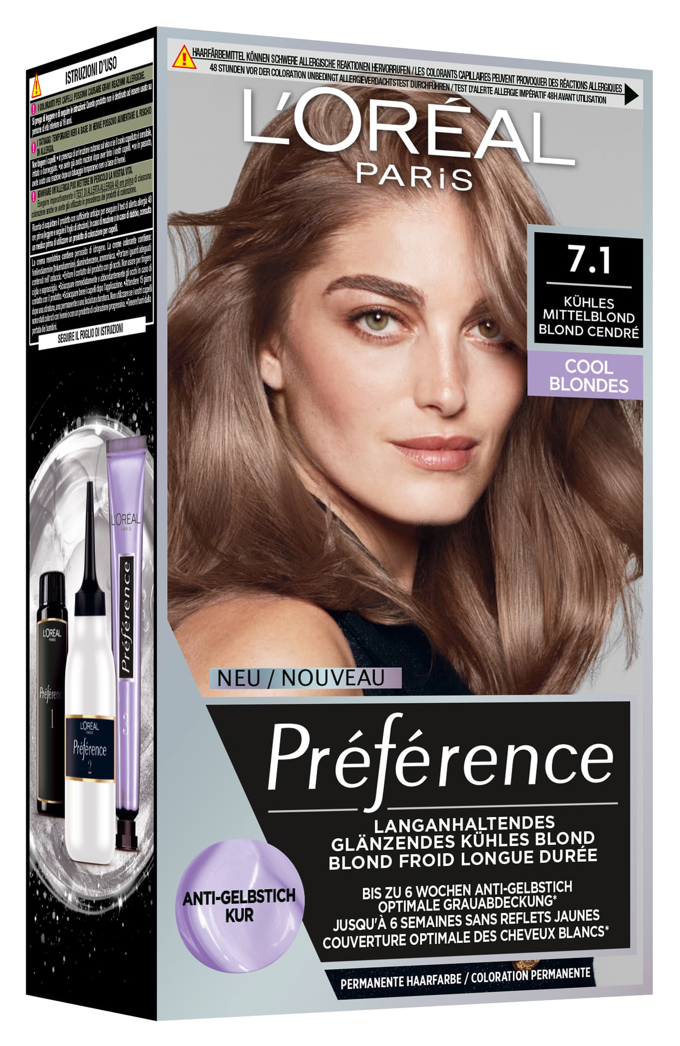 L'Oreal  Preference - Préférence Cool Blondes 7.1 Kühles Mittelblond