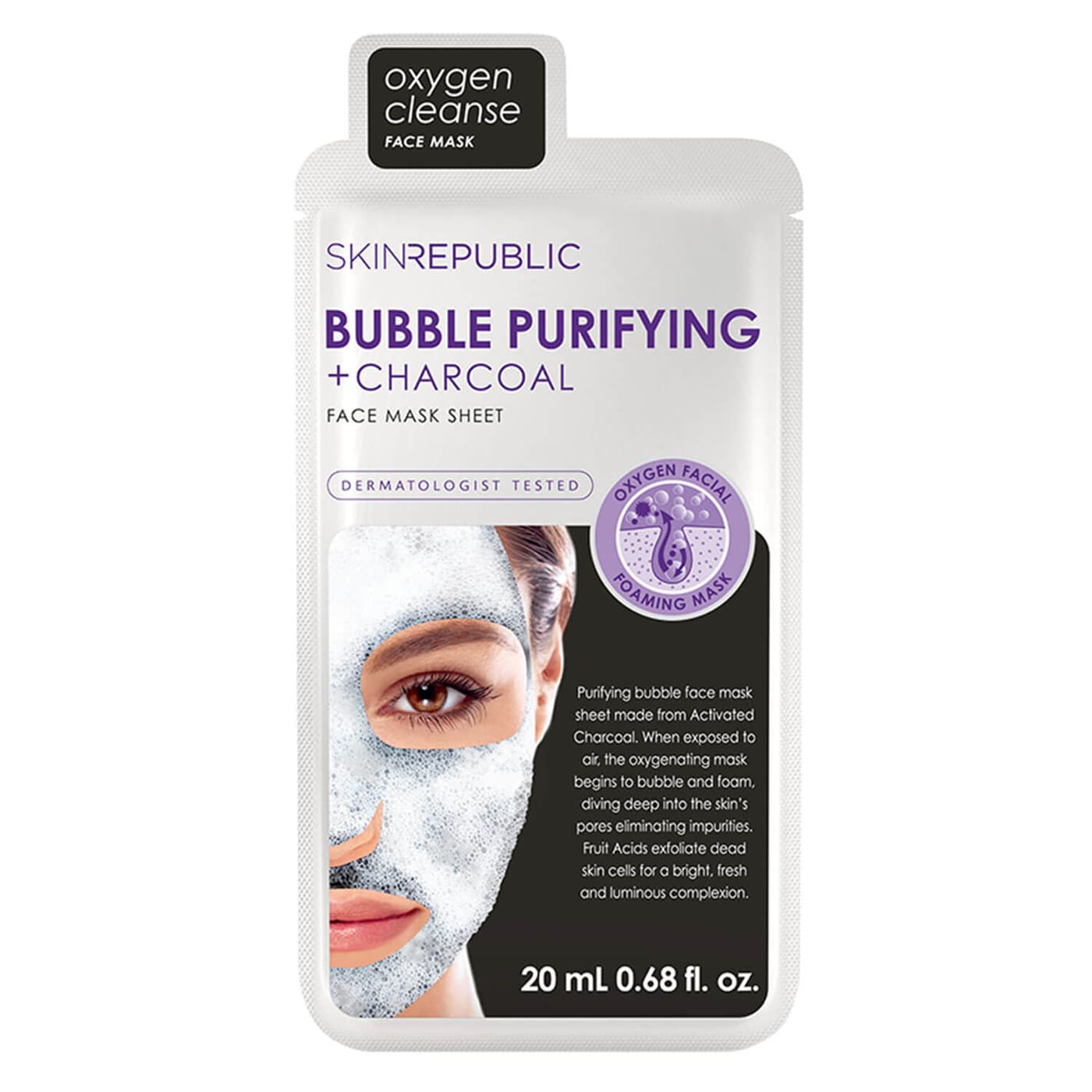 Skin Republic - Bubble Purifying + Charcoal Face Mask