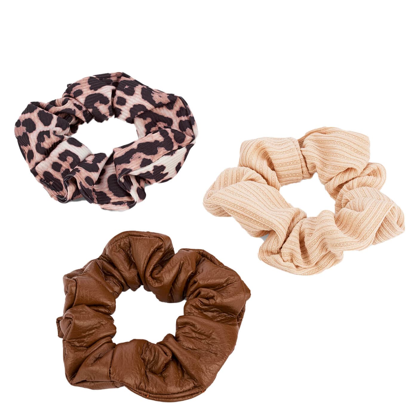 Scrunchie mit Animalprint, braun & beige