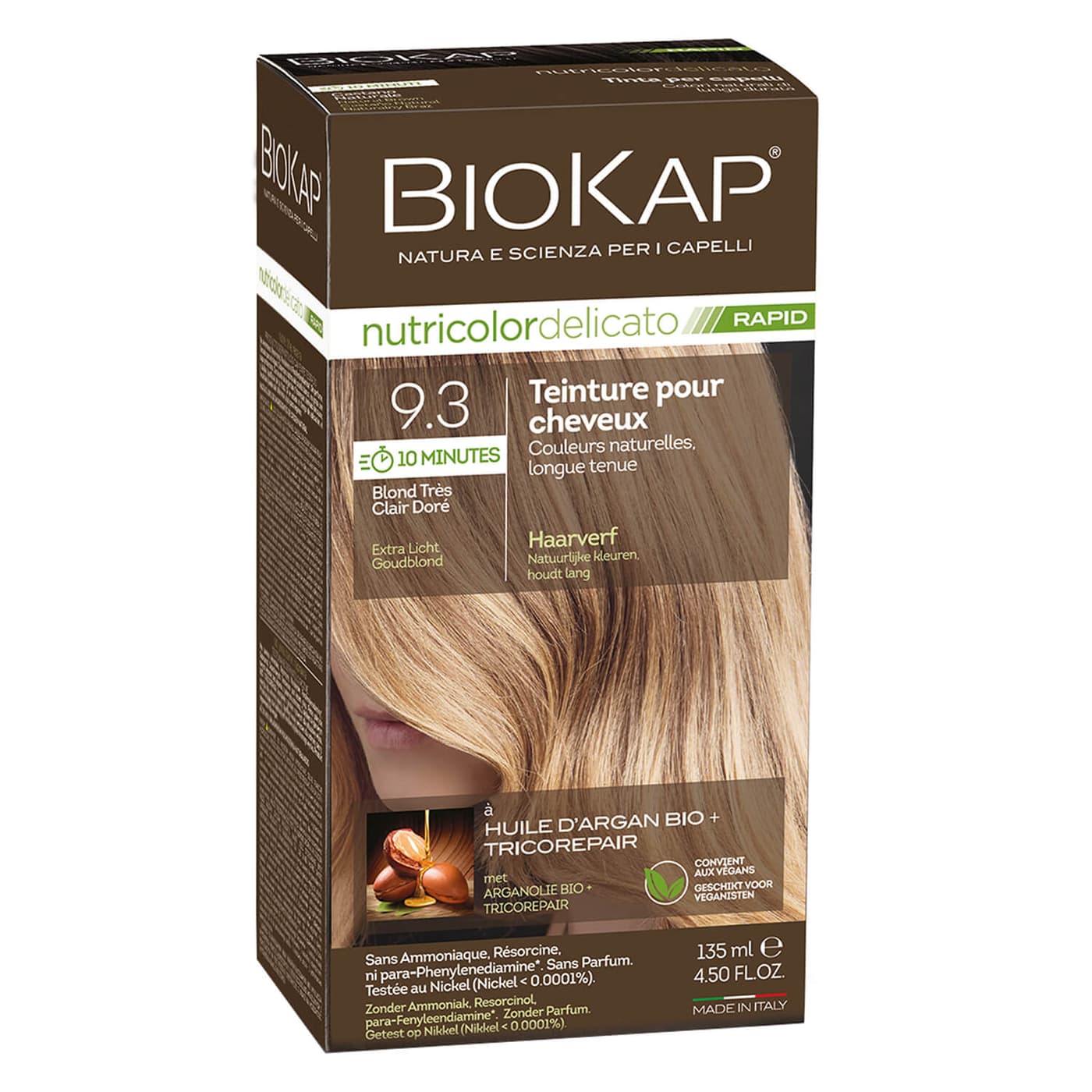 BIOKAP Nutricolor - Permanent Farbe Extra Helles Goldblond 9.3