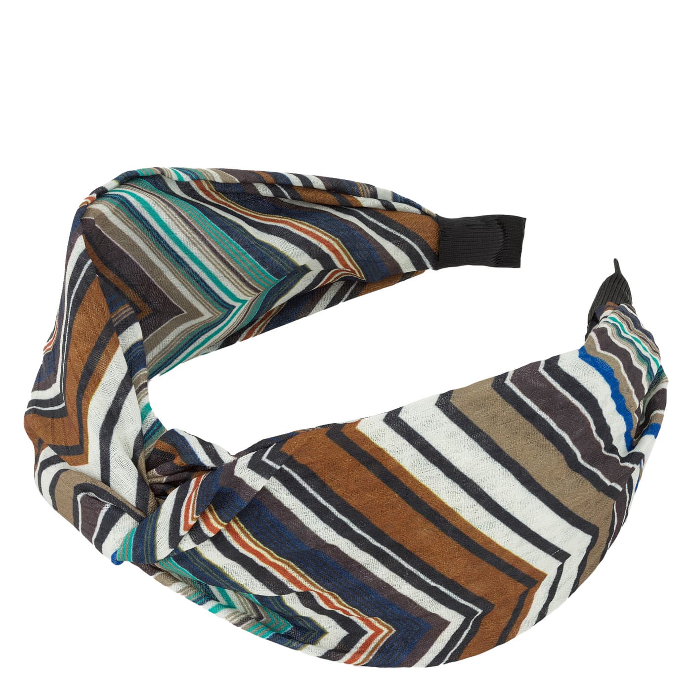 TRISA Hair - Wide Striped Hairband, blue & brown