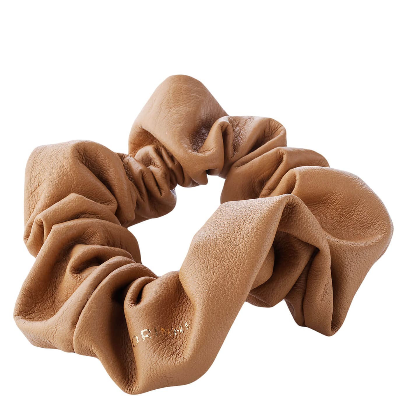 Corinne World - Leather Schrunchie Camel