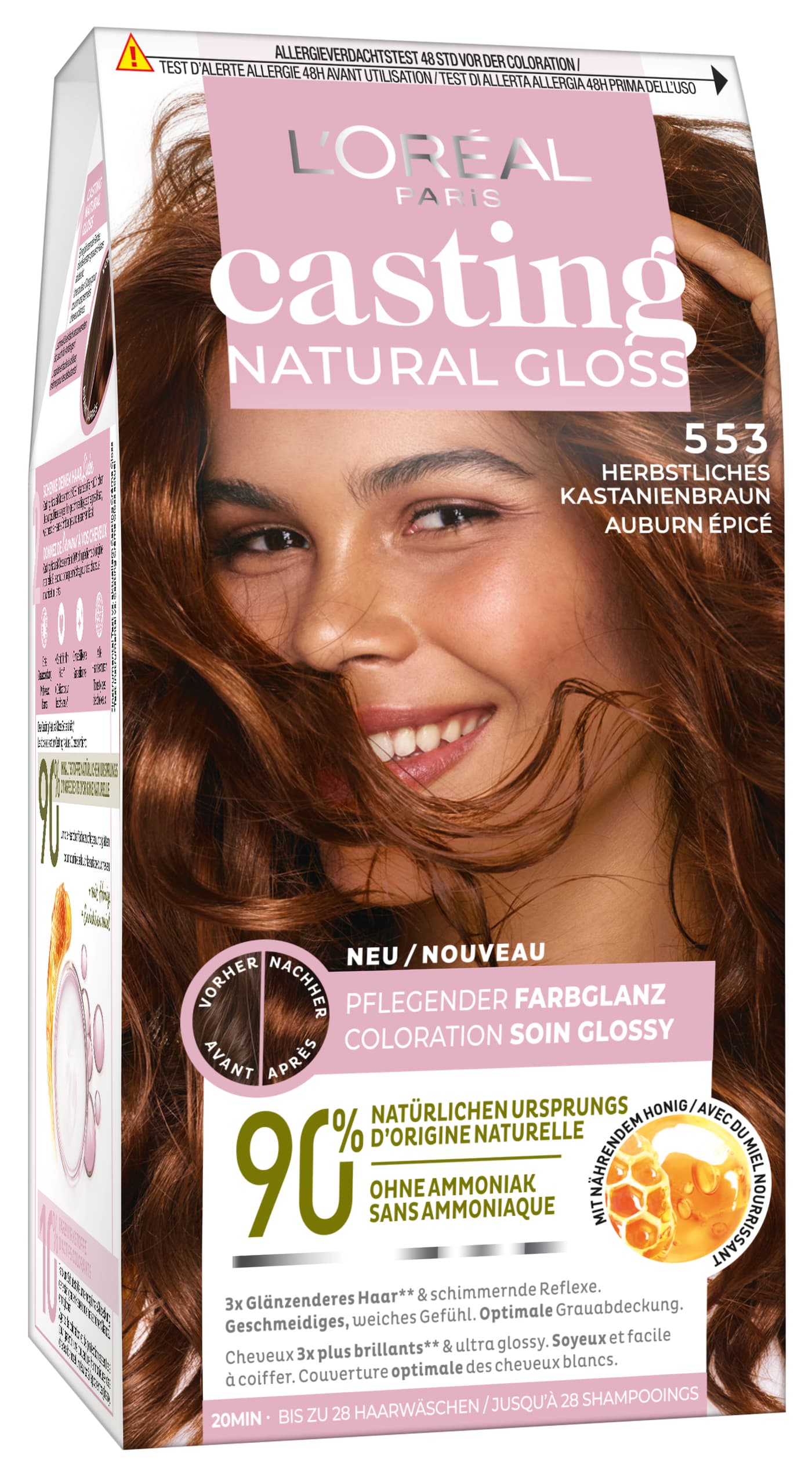 L'Oréal Casting - Natural Gloss Pflegende Intensivtönung 553 Herbstliches Kastanienbraun