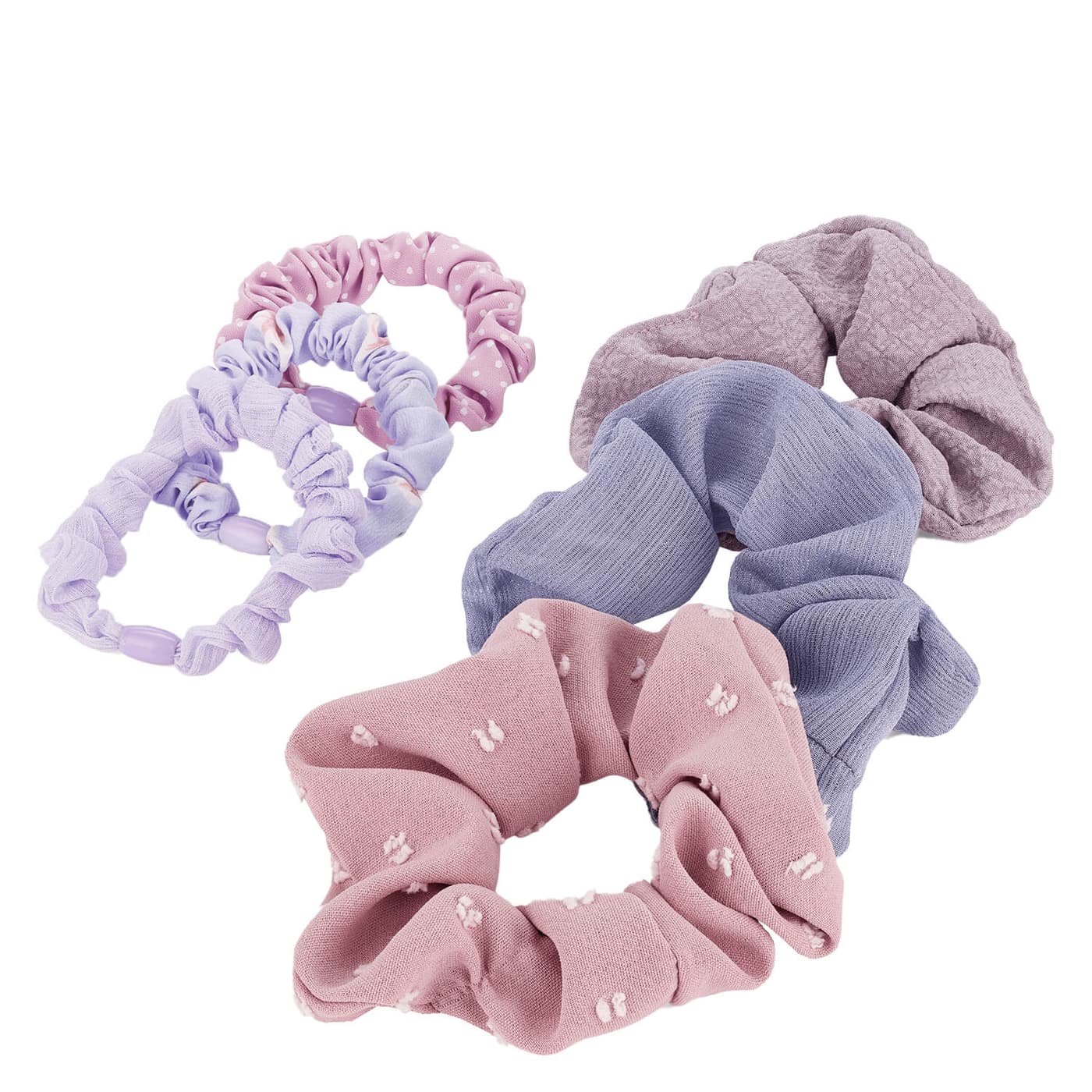 Scrunchie mit Print, lila, blau & rosa
