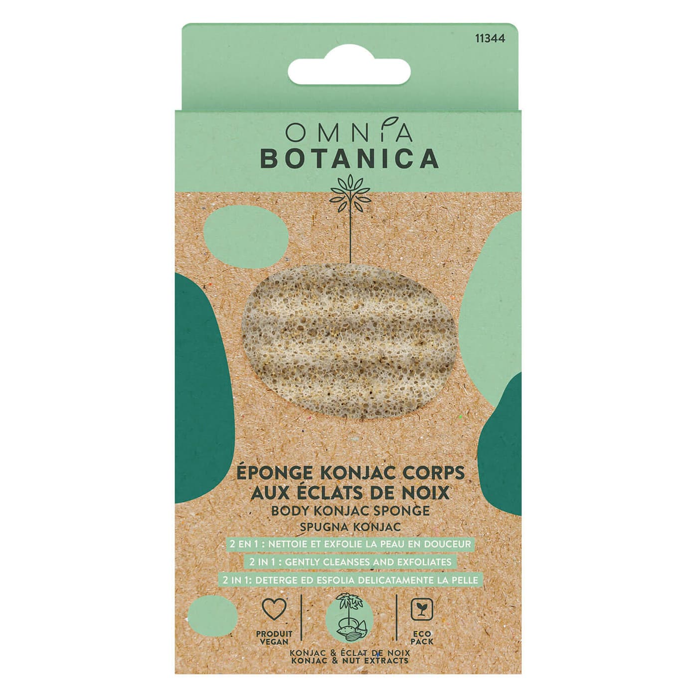 OMNIA BOTANICA - Konjac-Körperschwamm mit Nussextrakten