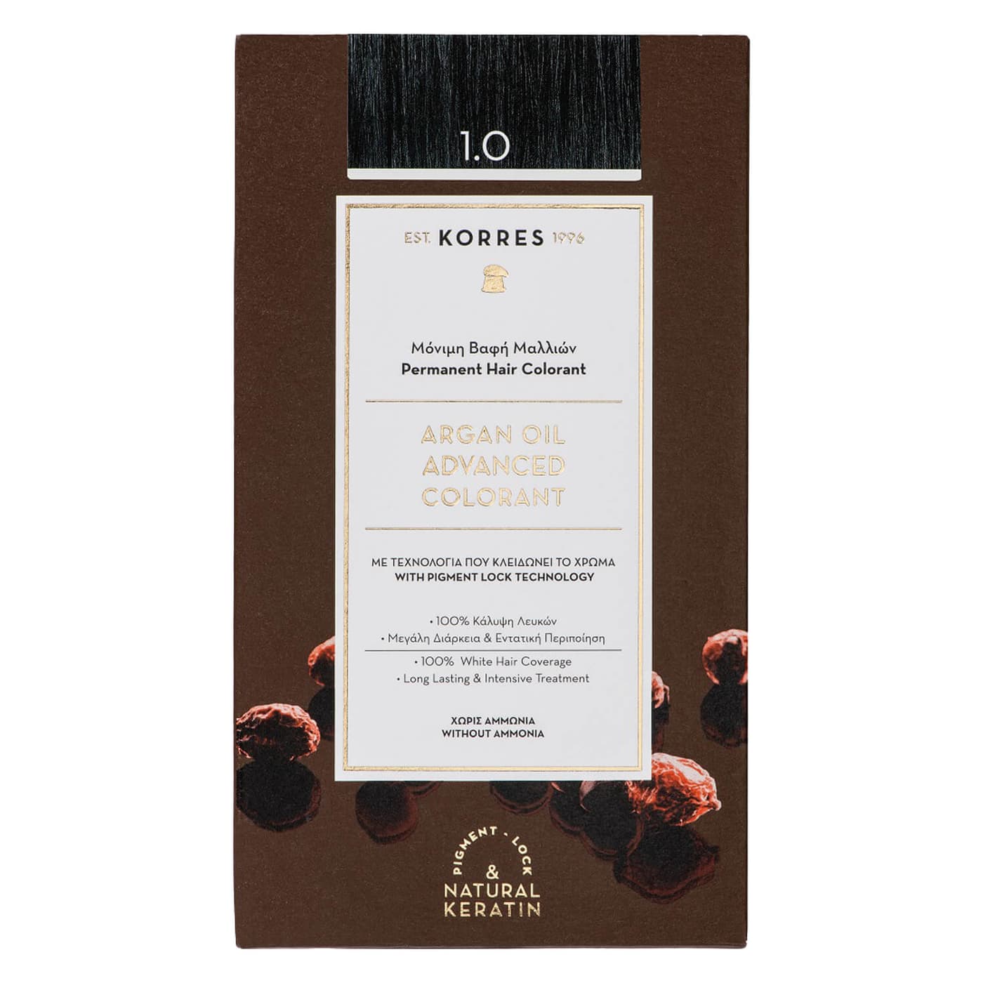 Korres Color - Argan Oil Hochentwickelte Haarcoloration Black / Schwarz 1.0