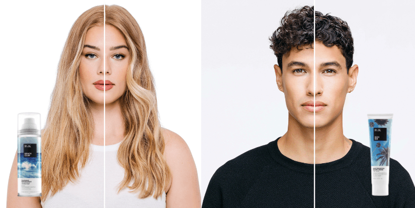 IGK Haircare: Vorher/ Nachher-Effekte der Structure-Linie mit Beach Club und Rich Kid