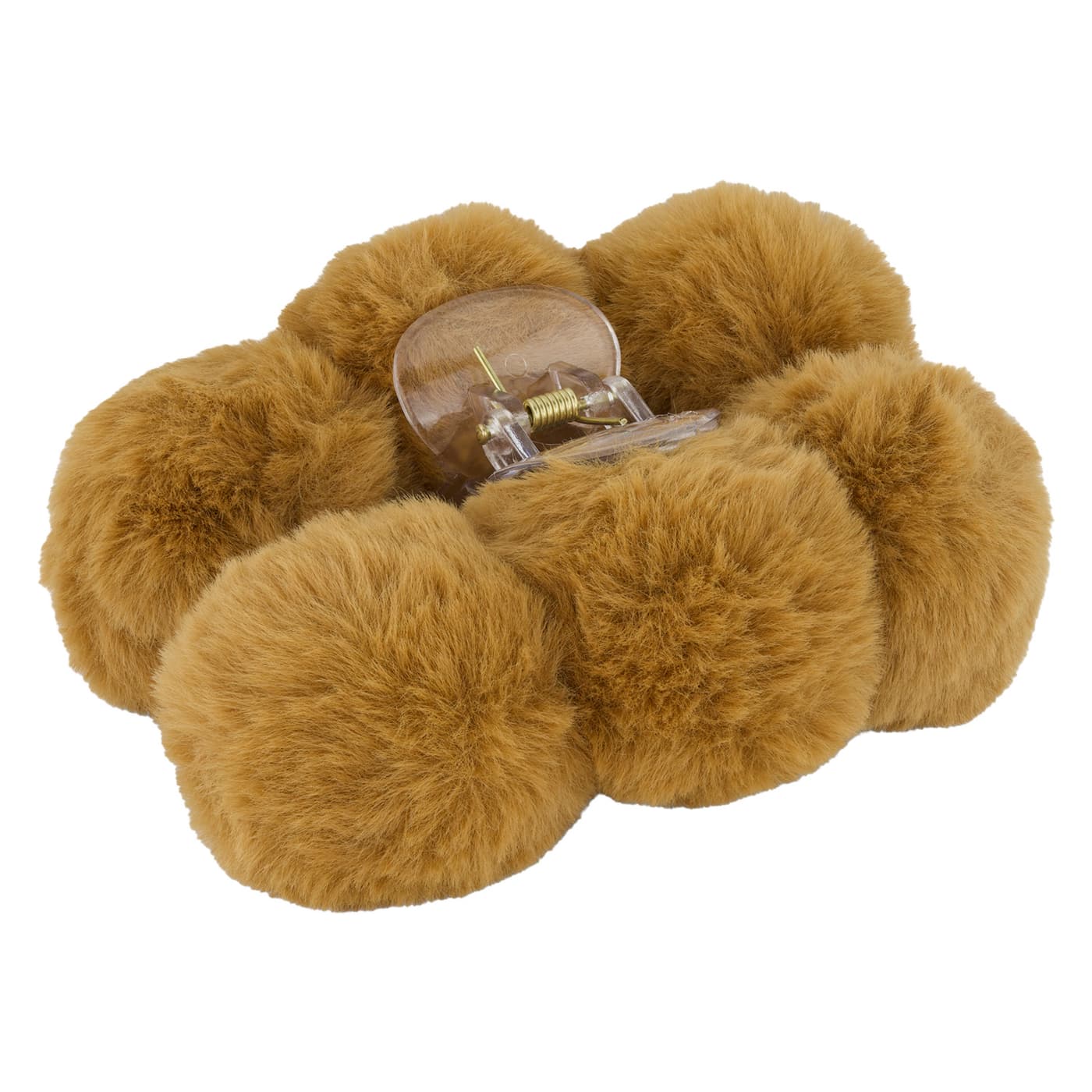 TRISA Hair - Fake Fur Hair Clip Pompoms Brown