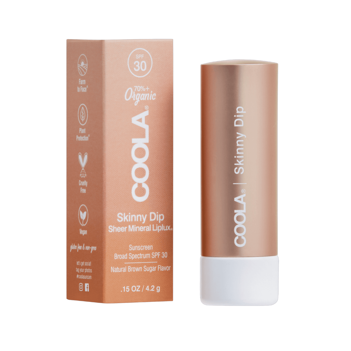 COOLA - Mineral Liplux Organic Tinted Lip Balm Sunscreen SPF30 Skinny Dip