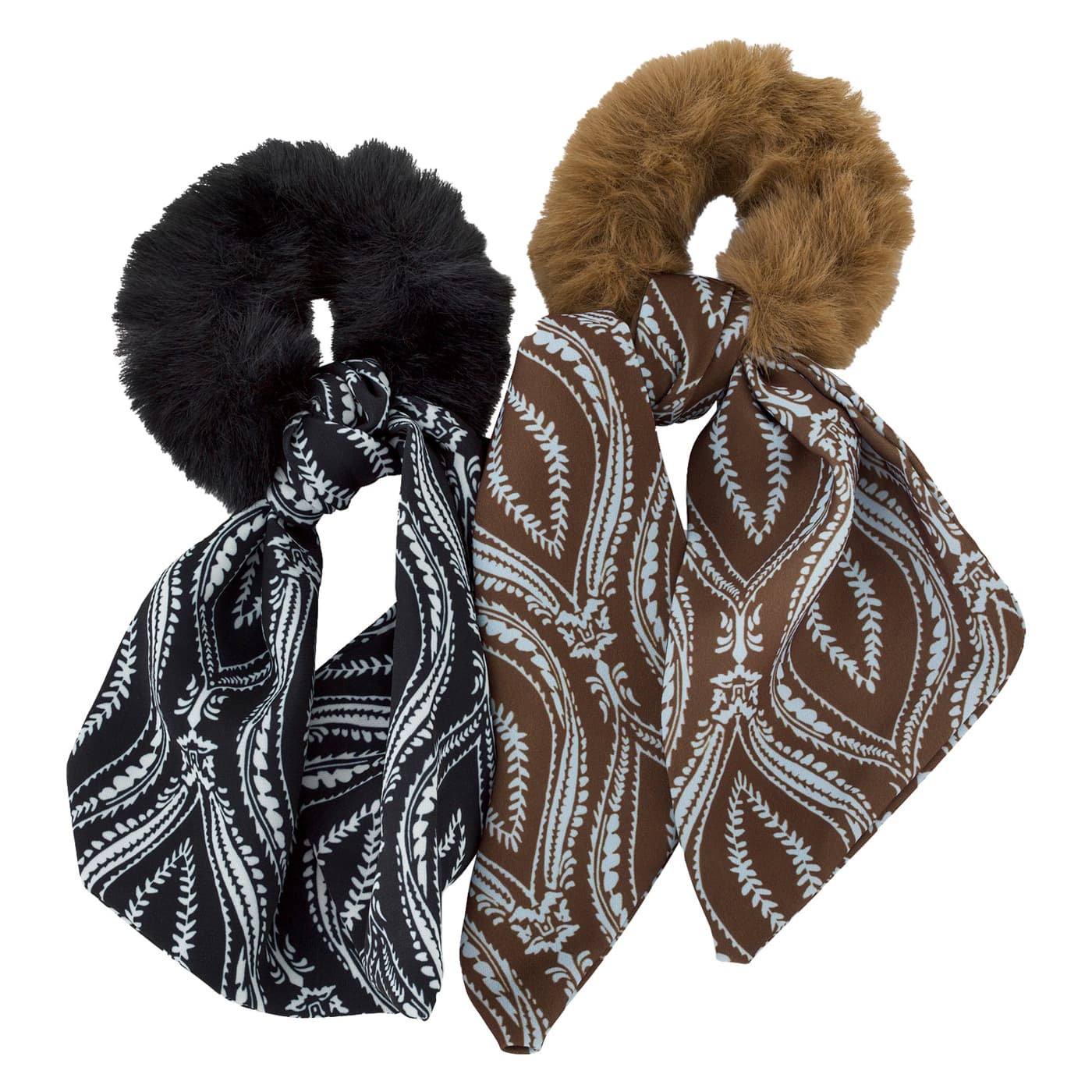 TRISA Hair - Fake Fur Scrunchie, black brown