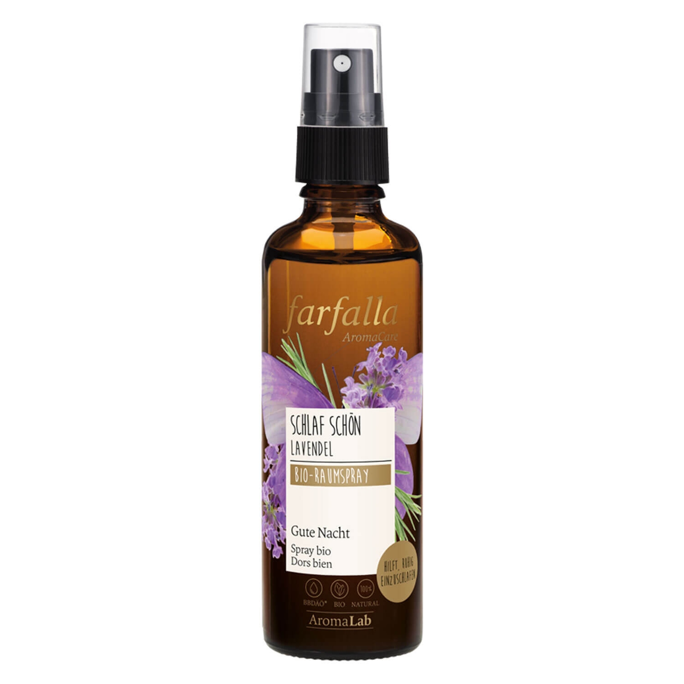Produktbild von Farfalla Care - Schlaf schön - Lavendel Gute Nacht Bio-Raumspray