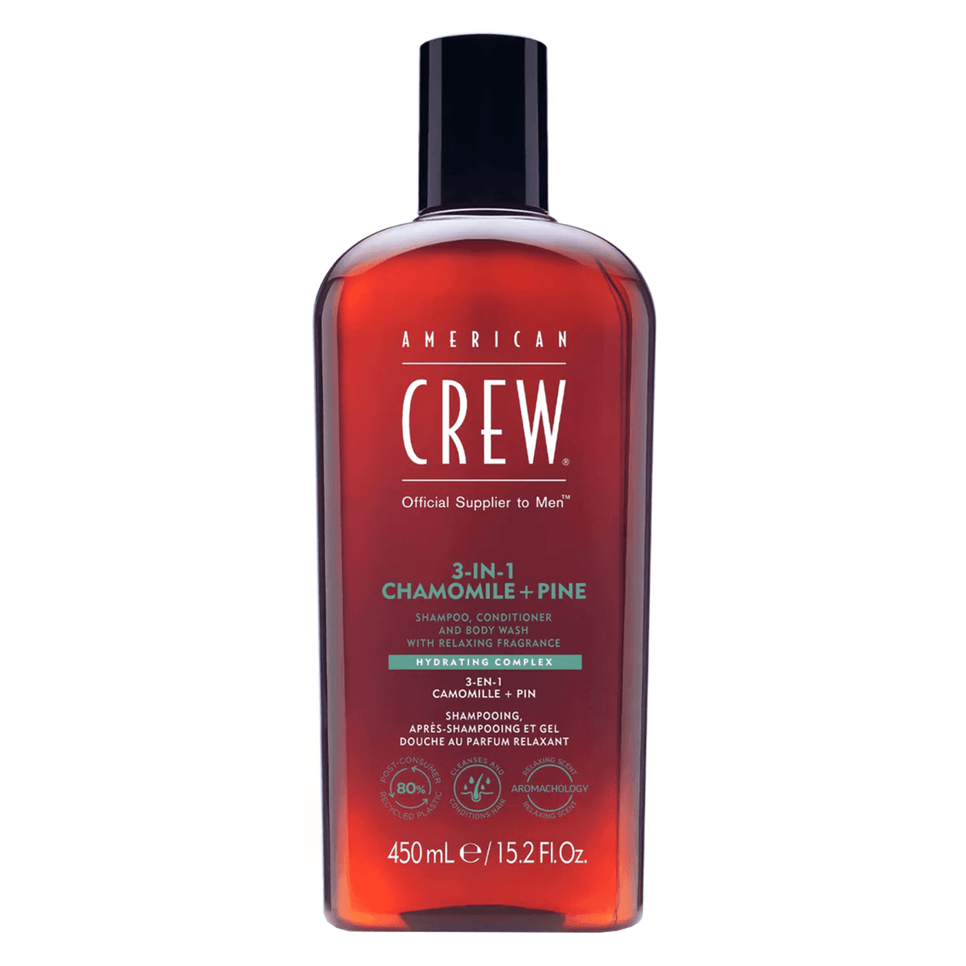 Crew Hair & Body Care - American Crew 3-in-1 Chamomile & Pine Shampoo, Conditioner & Body Wash