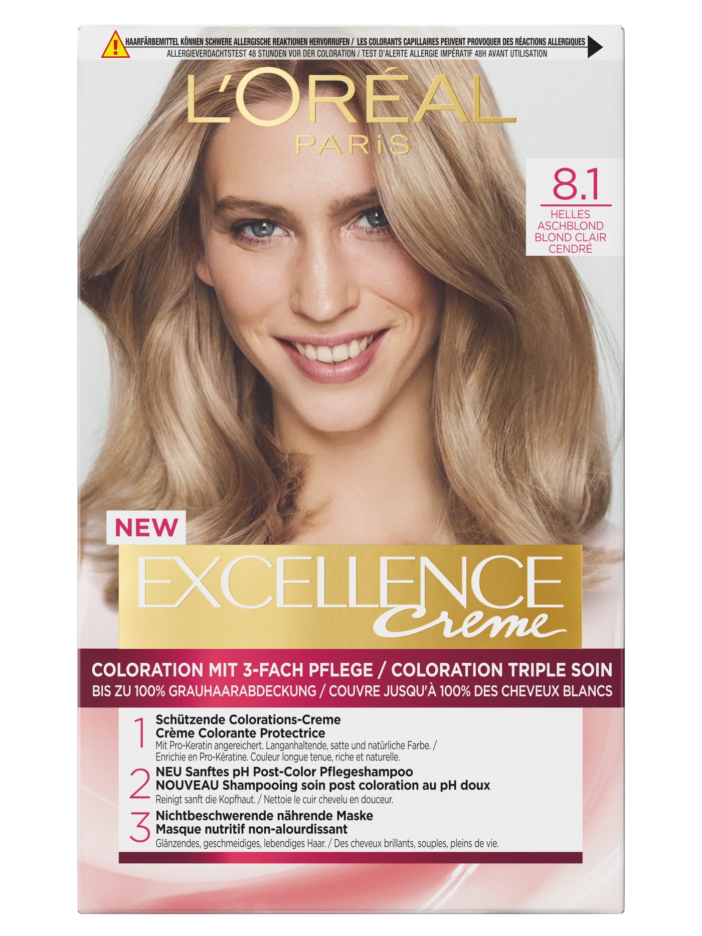 LOréal Excellence Color - Creme 8.1 Helles Aschblond