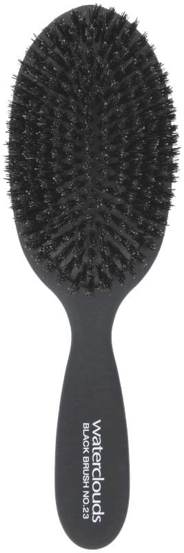 Black Brush - Natural Oval 100% Boar Bristle no. 23