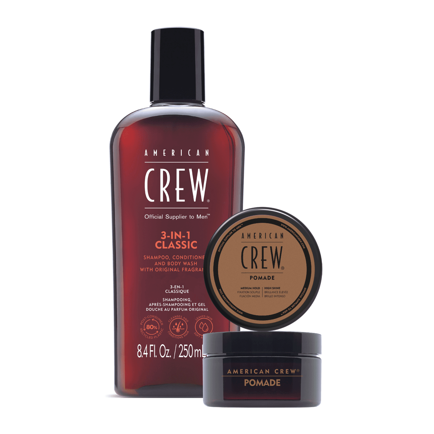 American Crew Duo Set: 3-in-1 Classic Shampoo, Conditioner & Body Wash