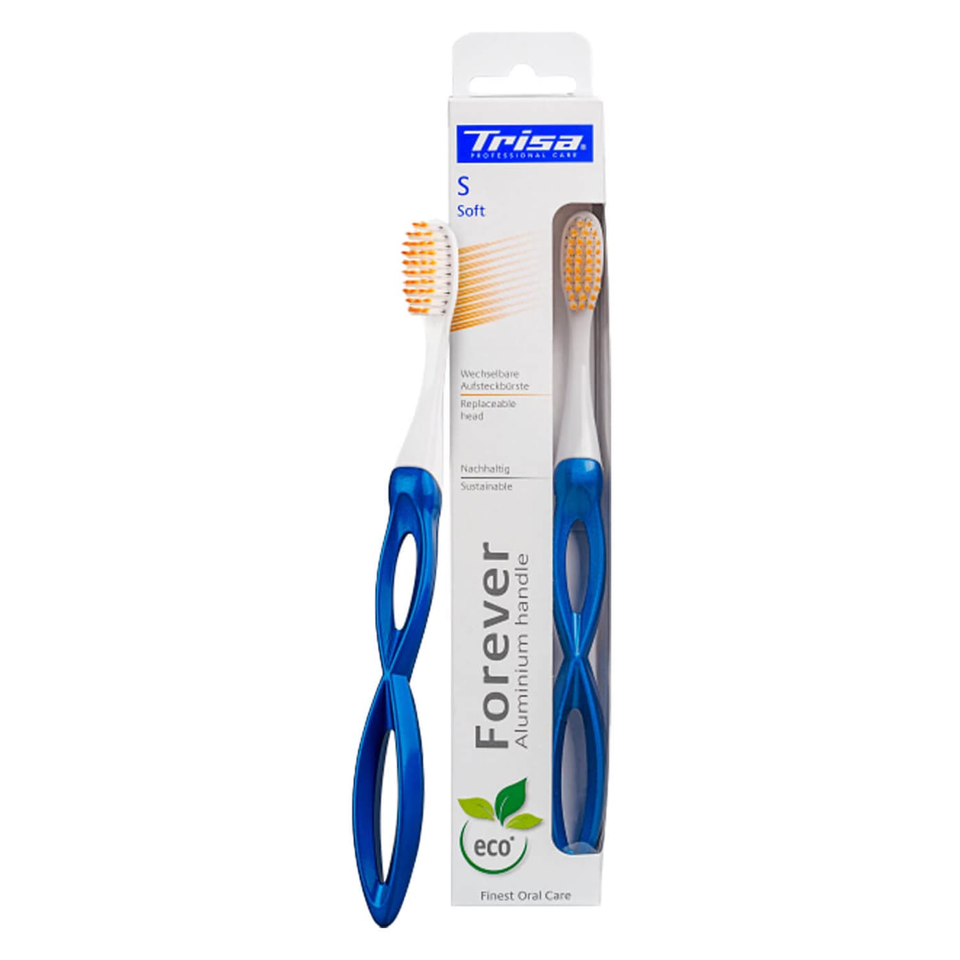 Trisa Oral Care - Wechselbare Aufsteckbürste Forever Soft Blau