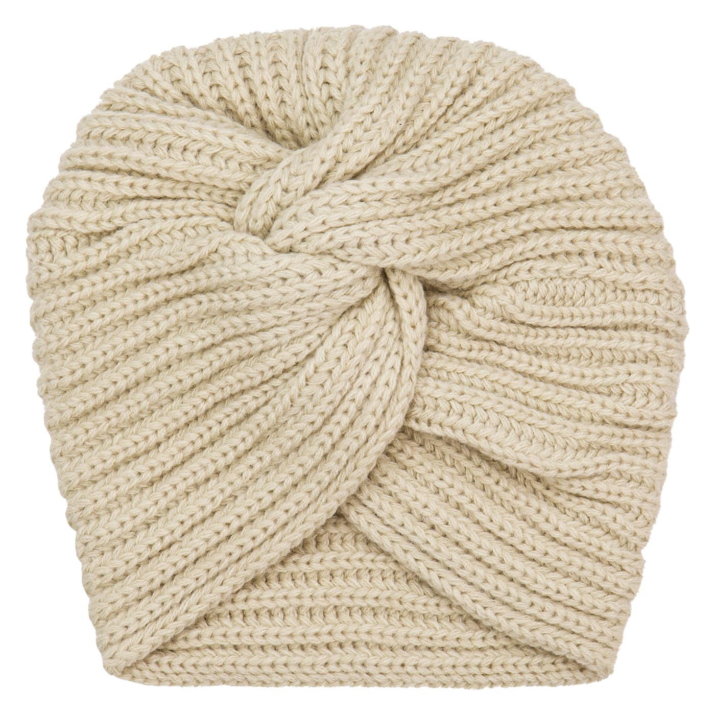 TRISA Hair - Knitted Turban Beanie, beige