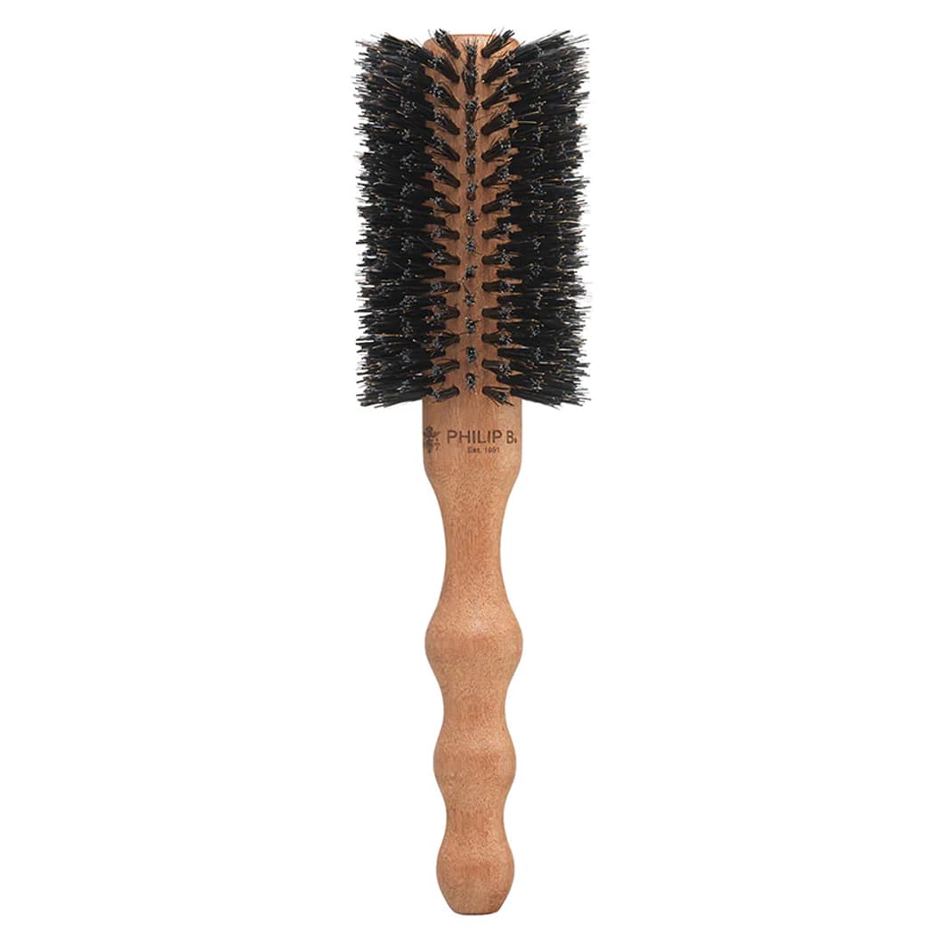 Large Round Hairbrush, Polish Mahogany Handle, 65 Mm