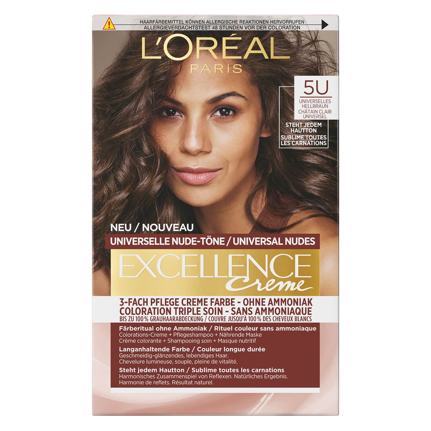 LOréal Excellence Color - Universelle Nude-Töne 5U Universelles Hellbraun