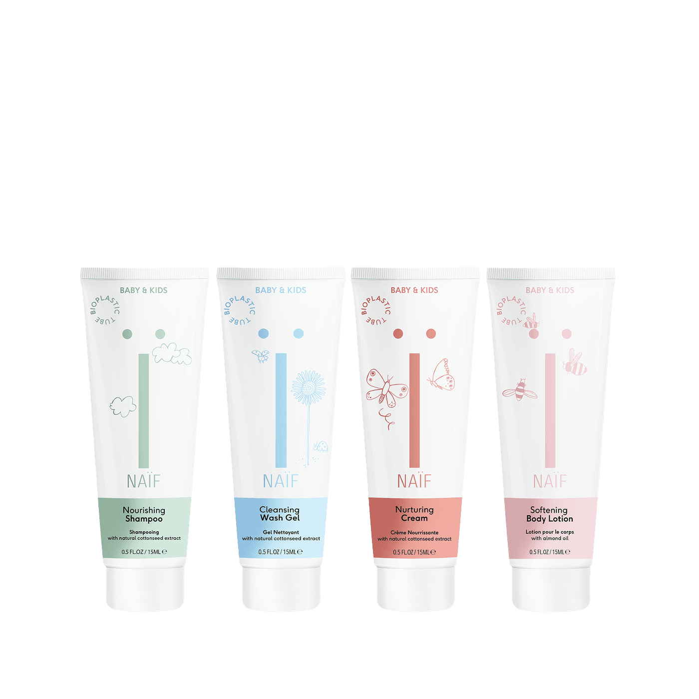 Naif - Baby & KIDs The Mini Set (4x Travel Size Product 15ml)