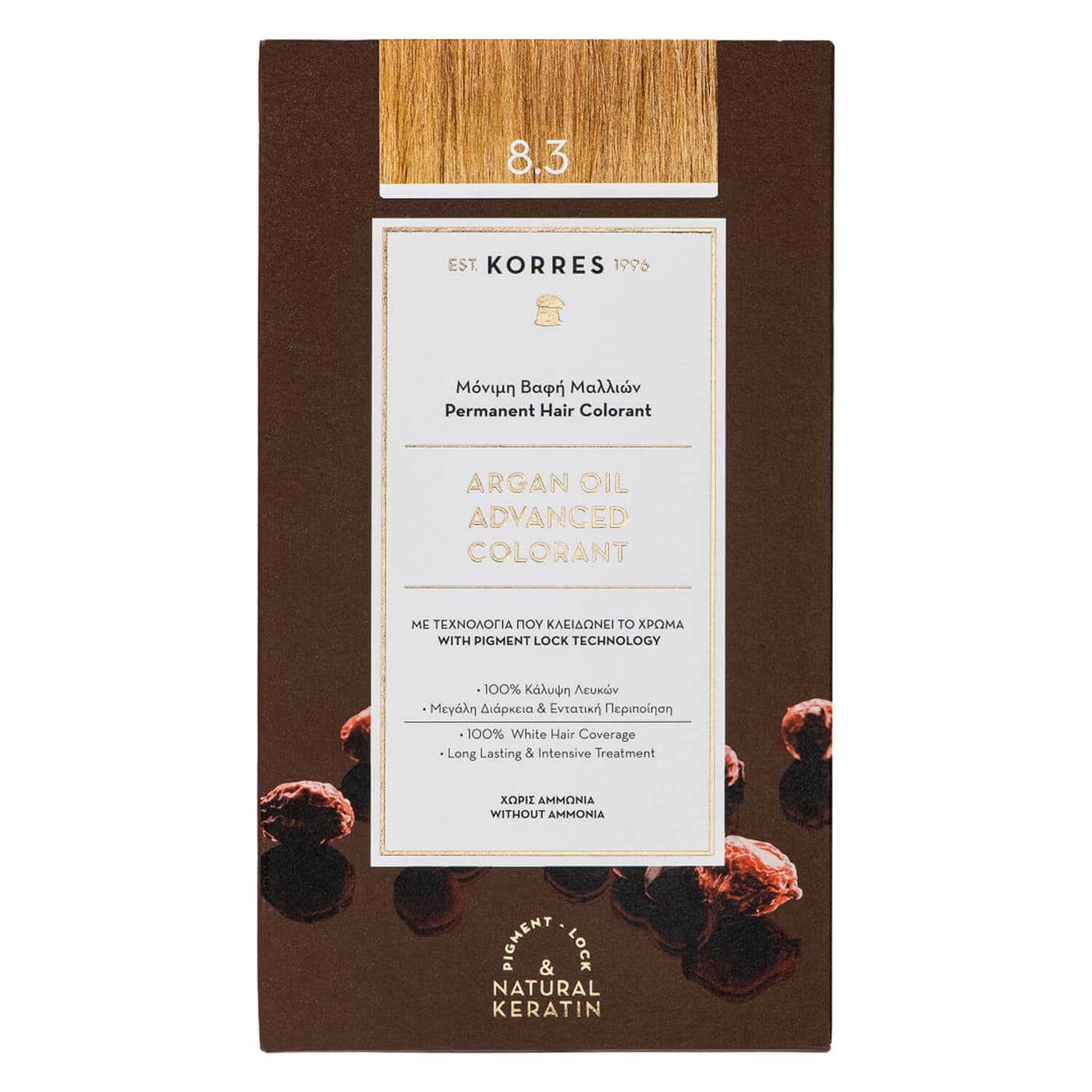 Korres Color - Argan Oil Hochentwickelte Haarcoloration Golden Honey Light Blonde / Honigblond 8.3