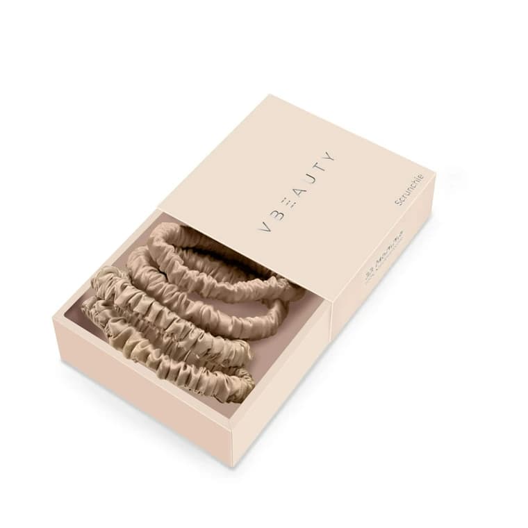 VBEAUTY Tools - Seiden Scrunchie Skinny-set – Champagner
