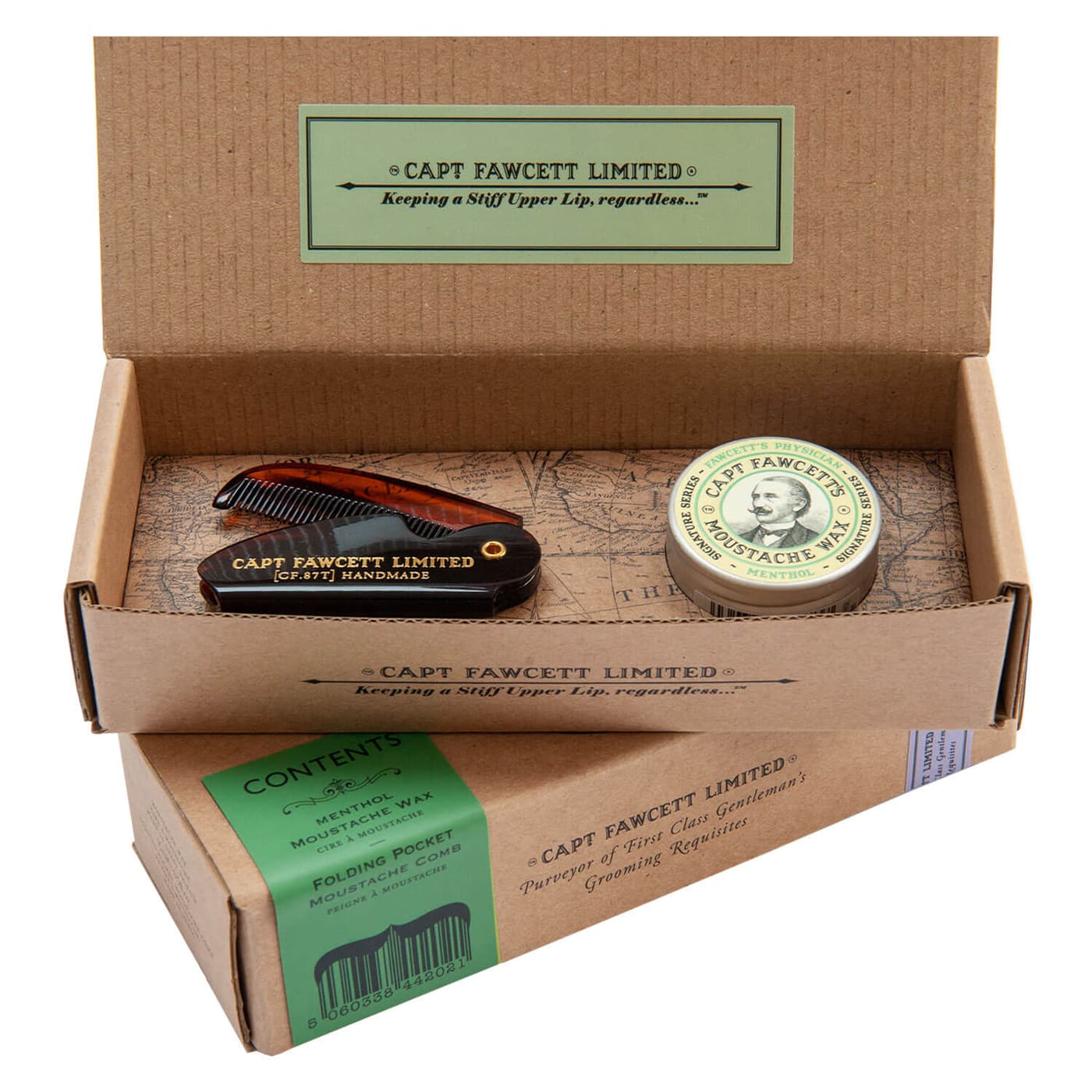 Capt. Fawcett Care - Physician's Moustache Wax & Moustache Comb Set