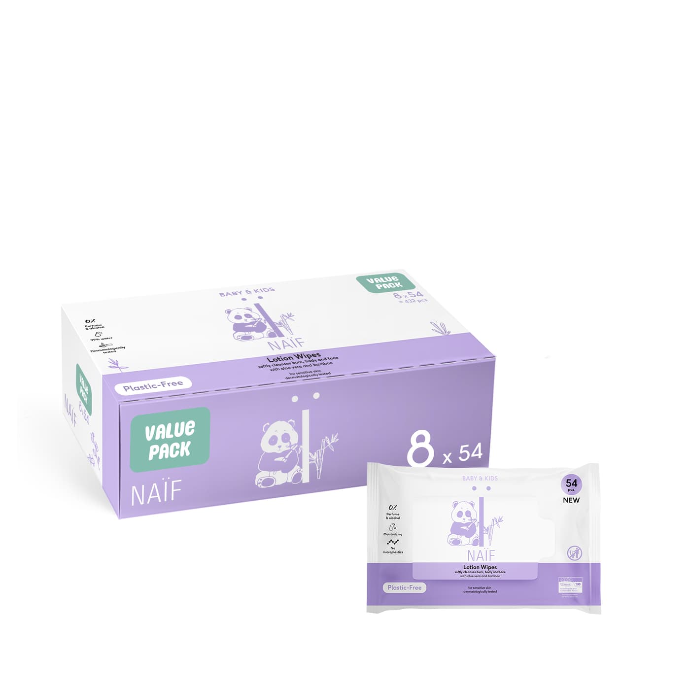 Naif - Lotion Wipes Plastikfreie Babyfeuchttücher