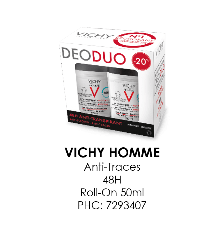 Vichy Deo - Homme Deo Anti-Fleck Roll on Duo